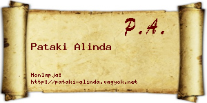 Pataki Alinda névjegykártya